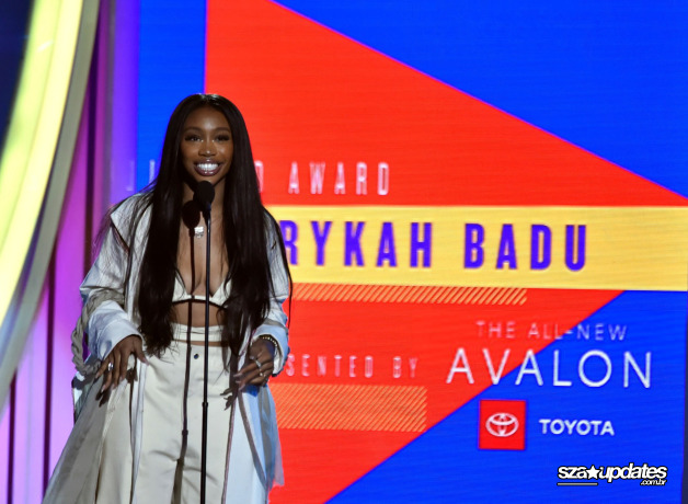 17.11 - SZA durante o Soul Train Awards 2018, realizado na Orleans Arena.